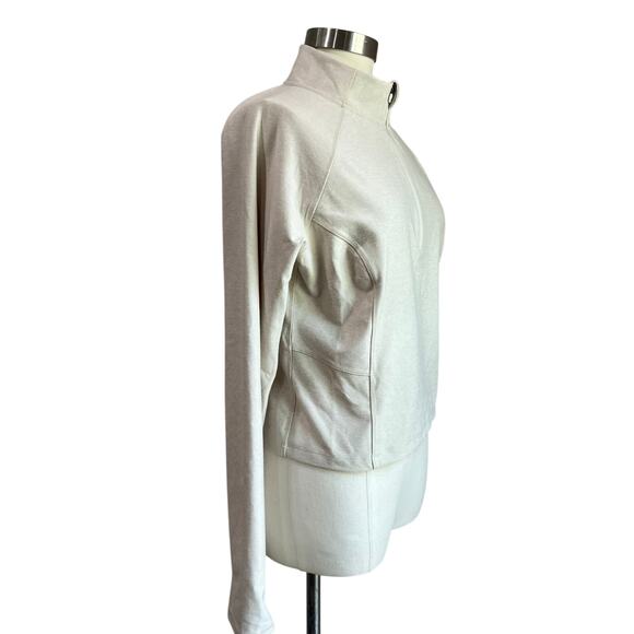 Old Navy Cloud+ Cropped 3/4 Zip CozyCore Wishbone Sweatshirt Size Large - Picture 3 of 10